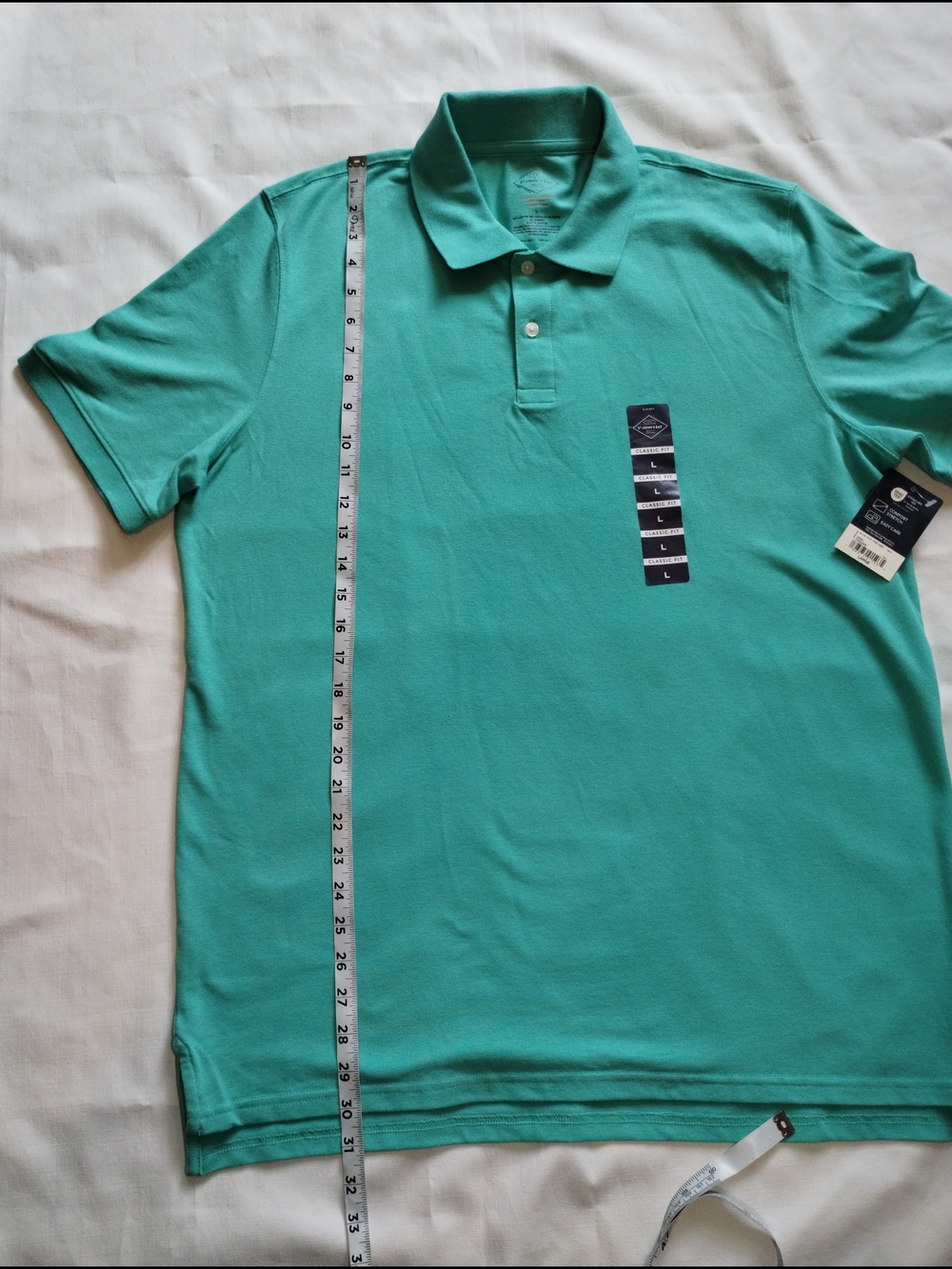 St. John's Bay Teal Men's Polo Shirt - Picture 3 of 7
